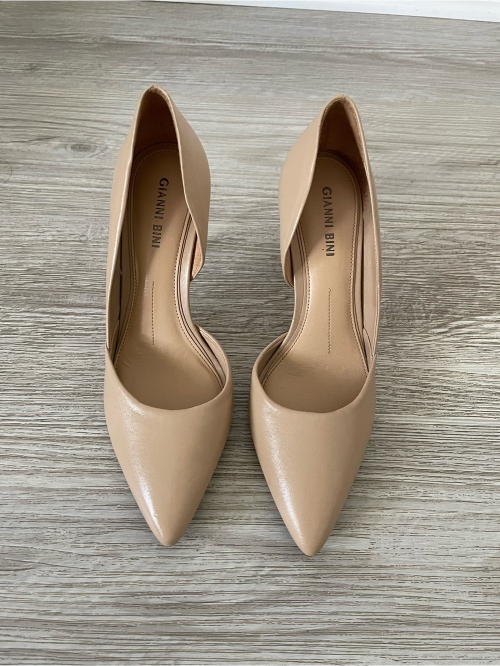 Gianni Bini Beige Pointed-Toe D'Orsay Pumps